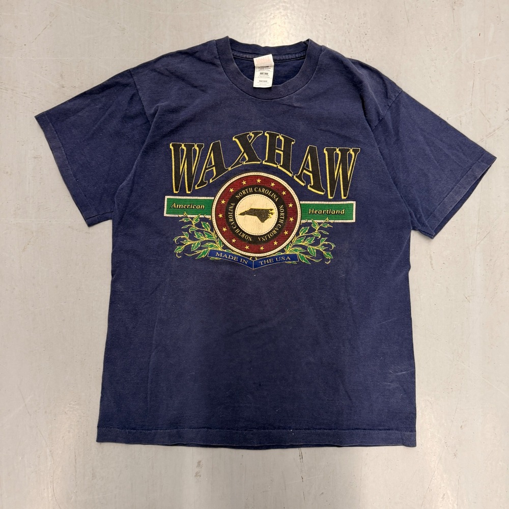 Vintage Waxhaw North Carolina T Shirt Mens Large Navy Fruit of the Loom USA Made